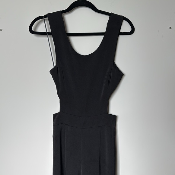 Express size 0 black jumpsuit with open back - Picture 3 of 6